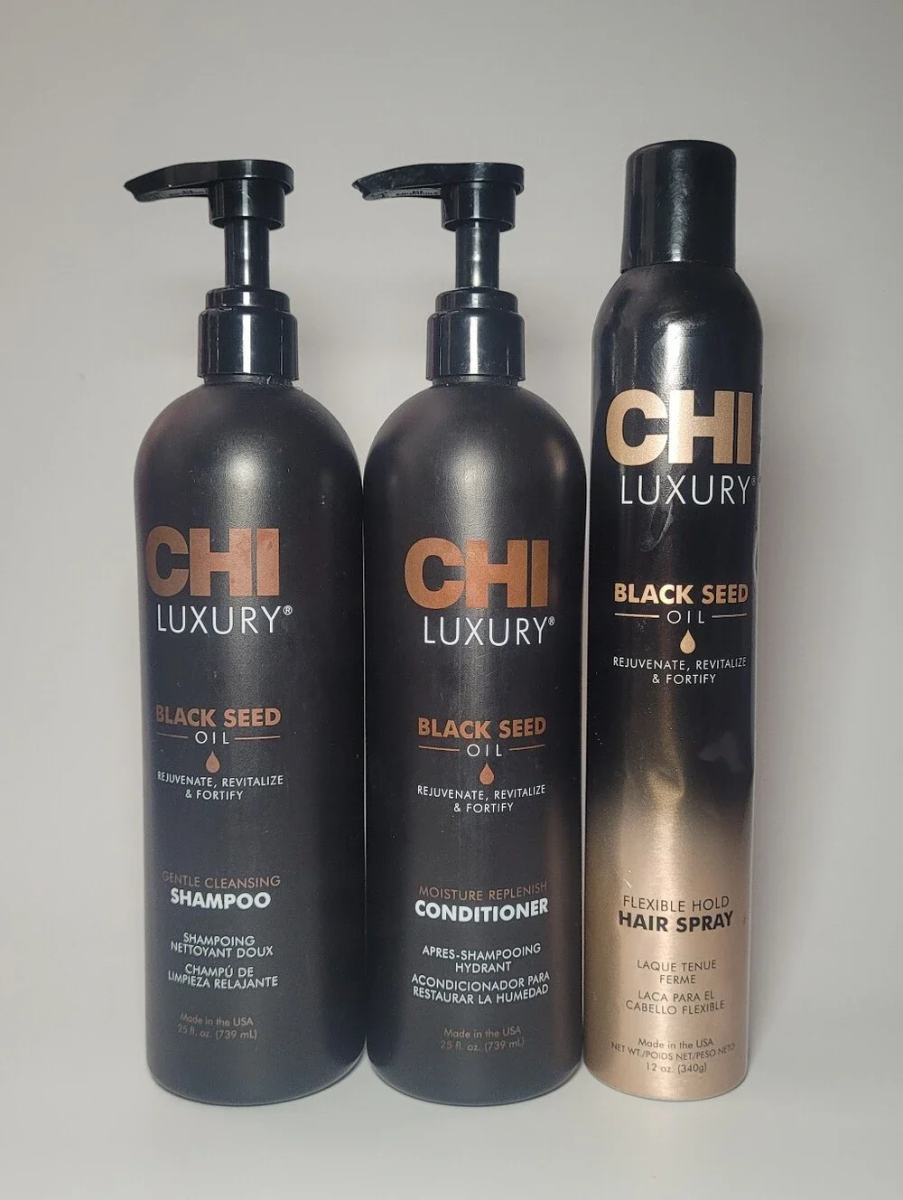 CHI Luxury Black Seed Oil Shampoo Conditioner Hair Spray Set **SEE DESCRIPTION**